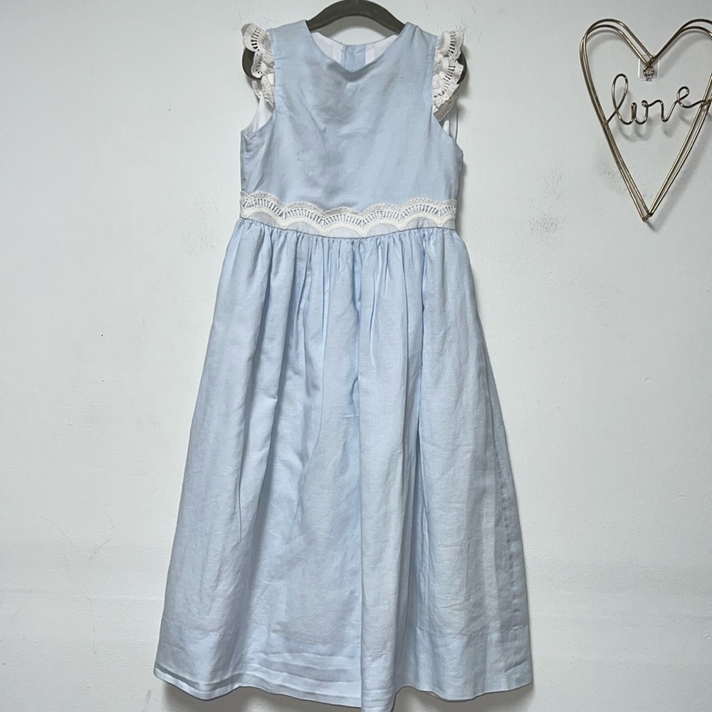 Bailey Boys classic cotton Size 6X blue and White Ruffle dress